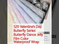 520 Hari Valentine Seri Kupu-kupu Kupu-kupu Tari Jelly Film Warna Waterproof Wrap Bunga Kertas Bunga Buket Bahan kemasan
