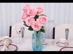 Buket mawar simulasi, bunga sutra, bunga plastik, bunga palsu, dekorasi ruang tamu cabang tunggal