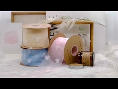 Industri berat Peach Heart bordirisan benang salju buket kemasan makaroni pita toko bunga kue Sh