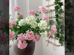 3-kepala kayu bordir bola simulasi bunga bunga palsu dekorasi rumah dekorasi lembut pernikahan