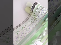 Mint Manbo Ribbon Flower Bouquet Float Desain Bunga Kerajinan DIY Paket Kue Hadiah Tali Dekoratif