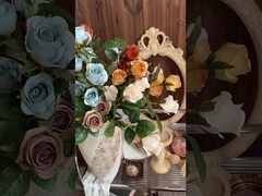 Simulasi Bunga Mawar, 6 Kepala Air Terjun Mawar Dora, Dekorasi Bunga Palsu, Buket Pernikahan Grosir