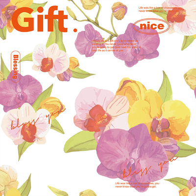Harga yang bagus White Butterfly Orchid Hydrangea Florist Kertas Pembungkus Lembar 58cm X 58cm on line