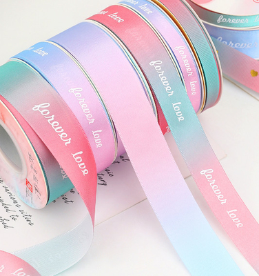 Harga yang bagus Penyepuhan Laser Bronzing Ribbed Ribbon Anyaman Pita Anyaman Poliester on line