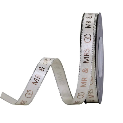 Beli Single Face Wedding Dekorasi Hadiah Kotak Packing Custom Sutra Satin Printed Ribbon Logo online manufacture