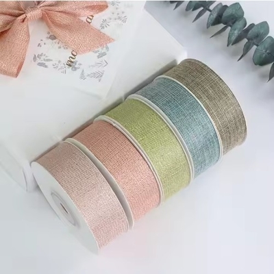 Harga yang bagus Polyester Gift Packing Ribbon Desain Bambu Joint Double Face Woven Grosgrain untuk Kerajinan on line