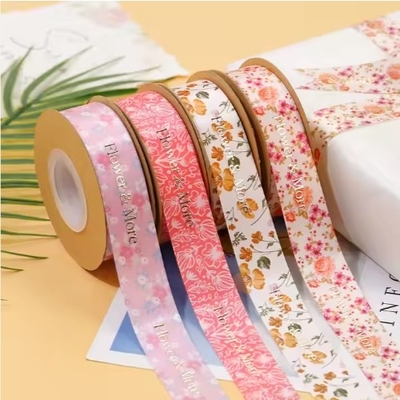 Harga yang bagus Polyester Gift Packing Ribbon Custom Print Satin Ribbon untuk Bunga Ramah Lingkungan on line