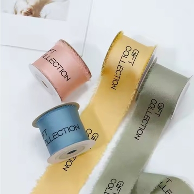 Beli Ribbon satin yang dicetak dengan layar sutra dalam berbagai warna untuk membungkus tepi yang robek khusus online manufacture