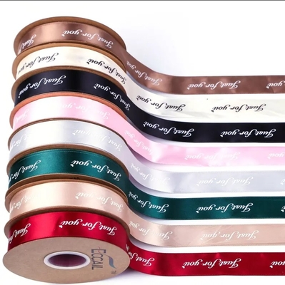 Beli 3mm-100mm Custom Satin Ribbon Gift Wrap Warna Pelangi Grosgrain Bunga Wrapping Ribbon online manufacture