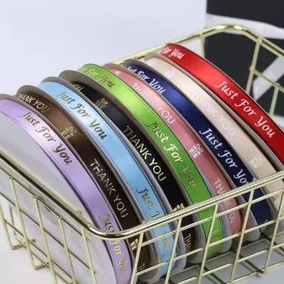 Beli Recycleable Satin Ribbon Custom Design Printed Logo Terima kasih Hadiah Dengan Permintaan online manufacture