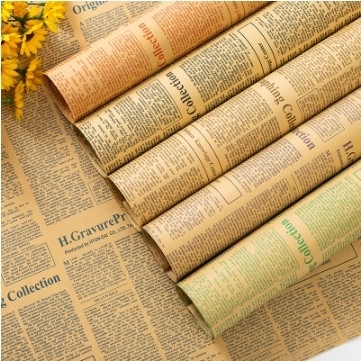 Beli Kertas bungkus bunga 50*70cm dalam gaya koran Inggris Vintage untuk kemasan hadiah online manufacture