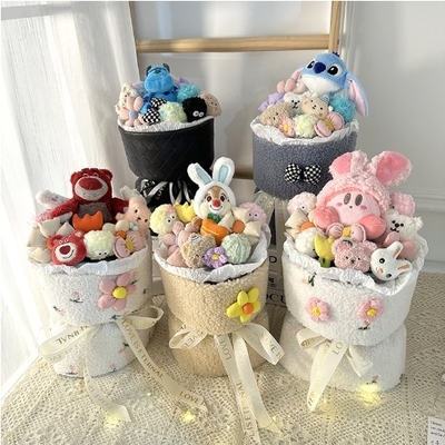 Harga yang bagus Gagasan Hadiah Hari Valentine Boneka Plush Kreatif dengan Buket Simulasi Cahaya dan Berbagai Pilihan Warna on line