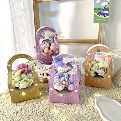 Harga yang bagus Kreatif Cina Hari Valentine Hadiah Kartun Plush Doll Bunga Keranjang dengan Berbagai Pilihan Warna on line