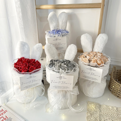 Harga yang bagus Telinga Kelinci Bunga mawar Hand Bouquet 20x35cm Ukuran Berbagai pilihan warna untuk Hari Valentine dan Hari Guru Cina on line