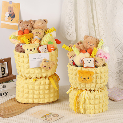 Harga yang bagus Butter Bear Doll Cartoon Bouquet Doll Cute Graduation Gift Pacar Kirimkan Gadis Ulang Tahun Kekasih Hari Anak Hadiah on line