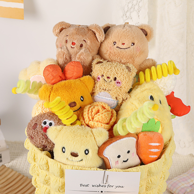 Harga yang bagus Butter Bear Cartoon Doll Cute Stuffed Animal Bouquet Untuk Pacar Hadiah Boneka Kecil on line
