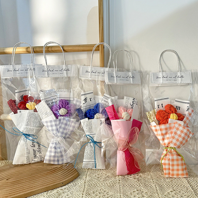 Beli Buket Tunggal Hadiah Hari Valentine Kreatif Besar Handmade Kain Puff dengan Cahaya dan Bunga Plush online manufacture