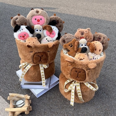 Beli Cantik 20x35cm Capybara Plush Boneka Kartun Boneka Buket Hadiah besar untuk Pacar di Hari Valentine online manufacture
