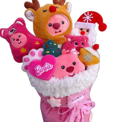 Harga yang bagus Boneka Beaver Pink yang Indah Buket Bunga Mewah untuk Permintaan Pelanggan on line