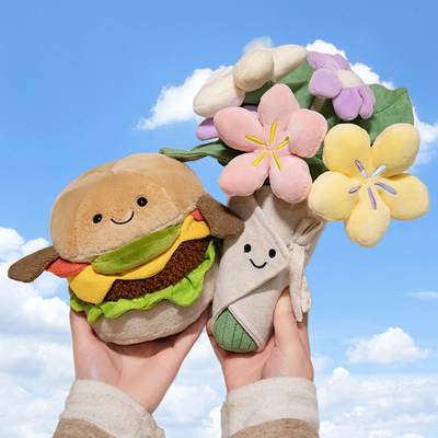 Beli Komfort Persahabatan Hamburger Plush Mainan Lembut Cantik 15x28cm Food Series Dipenuhi Hewan untuk Bunga Berbagai Buket Hadiah online manufacture