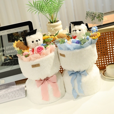 Harga yang bagus Buket Beruang Plush Lulusan - Hadiah Bunga untuk Grads, Dia & Hari Valentine 20x40cm plush on line