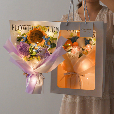 Harga yang bagus Buket Sunflower Crochet buatan tangan - Hadiah DIY-Look Unik untuk Wanita on line