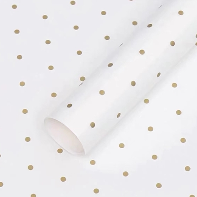 Harga yang bagus Polka Dot Fresh Floral Wrapping Paper Waterproof European-Style Bouquet Packaging Pemesanan khusus on line