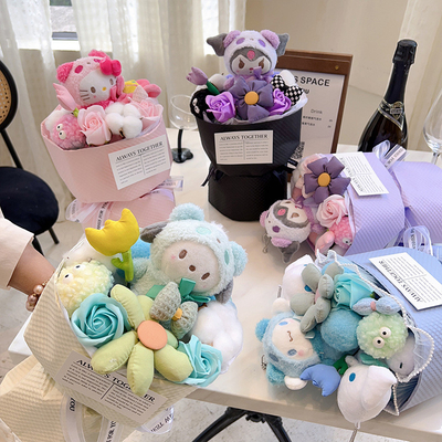 Beli Hari Valentine Hadiah Kreatif Plush Boneka Bunga Buket Selesai Boneka Muse Bunga Buket Hari Ibu Hari Wanita Internasional online manufacture