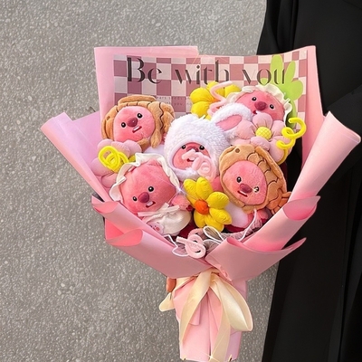 Beli Loopy Little Beaver Plush Doll Bouquet Loopy Adorable Cartoon Plush Toy Kreatif Ulang Tahun dan Lulusan Musim Hadiah untuk Mereka yang Memiliki Hati Gadis online manufacture