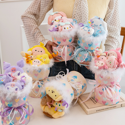 Harga yang bagus 20x35cm Kuromi Plush Doll Bunga Buket Sempurna untuk Pacar Hari Valentine Lulusan Hari Anak-anak Berbagai Warna on line
