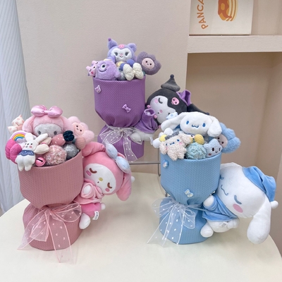Harga yang bagus Karikatur Kuromi Boneka Buket Hadiah Kreatif Hadiah Ulang Tahun Buket untuk Pacar Musim Lulusan Hadiah Hari Valentine on line