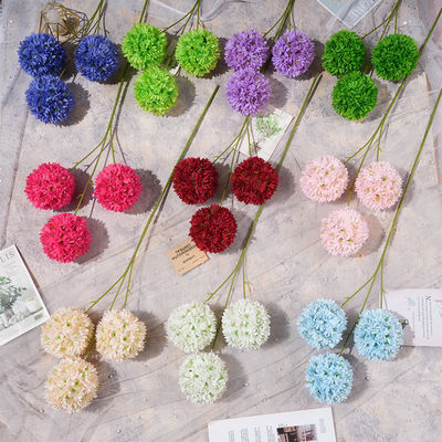 Harga yang bagus Pompom simulasi buket bunga palsu untuk pengaturan lantai pernikahan, dekorasi lanskap high-end untuk pengaturan pernikahan on line