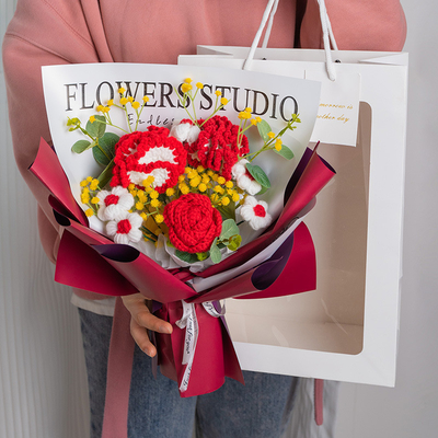 Harga yang bagus 40x30cm Carnation Bungkus benang rajutan Hari Ibu yang indah Hadiah on line