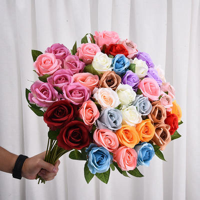 Harga yang bagus Bunga mawar tiruan buatan tangan untuk dekorasi rumah pernikahan Hari Valentine on line