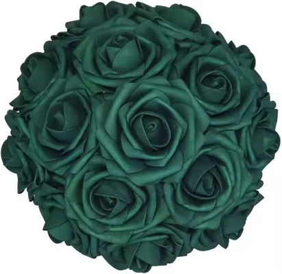 Beli Bulk Dark Emerald Green Roses Bunga buatan dengan batang untuk DIY Buket Pernikahan Pusat Arrangement Kissing Ball pembuatan online