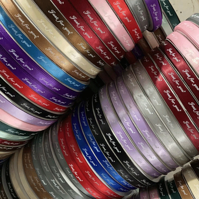 Beli Kemasan bunga, pita, pita sutra, pita poliester, kemasan kotak hadiah cetak bahasa Inggris, bahan pembungkus buket, pita online manufacture