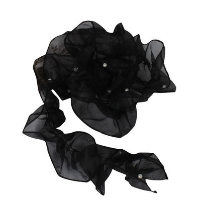 Beli 12cm organza mutiara tepi ruffle pleated cermin tepi pita jaring bunga mawar Bunga aksesoris pakaian mulut pembuatan online