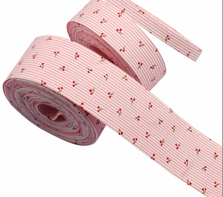 Beli Pita bergaris ceri, pita kain yang dipencet, sabuk tenun, dasi, tali hewan peliharaan, kerah, kemasan hadiah, pita kain online manufacture