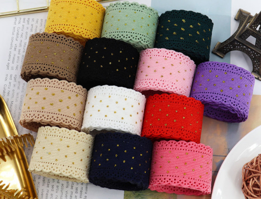 Beli 5 ukuran renda corduroy hot stamping titik pita pita 38mm busur DIY handmade aksesoris permen kemasan online manufacture
