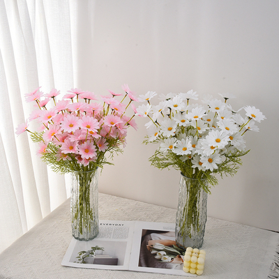 Harga yang bagus Chamomile, daisies, bunga buatan, hiasan ruang tamu, dekorasi rumah, alat foto, karangan bunga pernikahan, bunga buatan on line