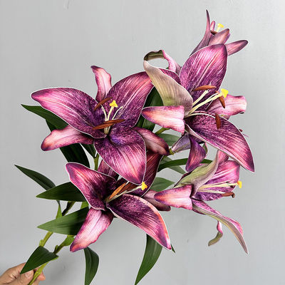 Beli Gaya Eropa retro simulasi gradien warna sentuhan bunga lili, dekorasi rumah simulasi bunga pembuatan online