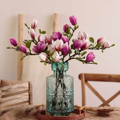 Harga yang bagus Magnolia bunga buatan rumah ruang tamu meja makan bunga buatan dekoratif on line