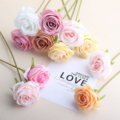 Beli Simulasi lintas batas simulasi buatan mawar bunga mawar cabang tunggal bunga buatan bunga sutra bunga bunga dekorasi rumah bunga pembuatan online