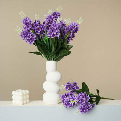 Harga yang bagus Simulasi 5 kepala hyacinth dan lavender buket bunga luar ruangan pengaturan untuk jalan-jalan dan dekorasi rumah dekorasi bunga on line