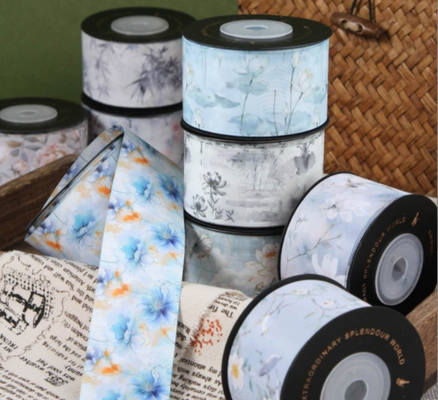 Beli National Style Gentleman Series Bird Song Flower Fragrance Flower Printing Ribbon DIY Bow Clothing Hair Accessories Packaging Ribbon online manufacture
