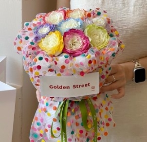 Beli Warna-warni polka dot dopamin mesh bunga kertas kemasan online manufacture
