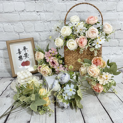 Beli Simulasi Bunga Bundle Peony Bunga Produsen Penjualan langsung Bunga Palsu Dekorasi Rumah Bunga sutra buatan tangan pembuatan online