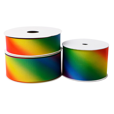 Beli Meisida pita transfer panas pencetakan benang sabuk gradien warna pelangi pita khusus polyester pita pita grosir online manufacture