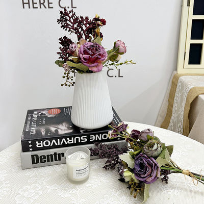 Beli Gaya Prancis gril multi-headed mawar simulasi bunga meja bunga susunan, bunga genggam, bunga palsu dekorasi karangan bunga pembuatan online