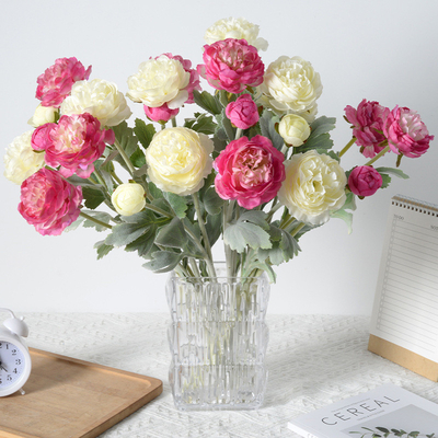 Harga yang bagus Simulasi High-end 3 kepala Plush Seribu Pose Bunga Lotus, Samudra Peony, Simulasi Bunga, Rumah Dekorasi Pernikahan, High-end Buket Palsu on line
